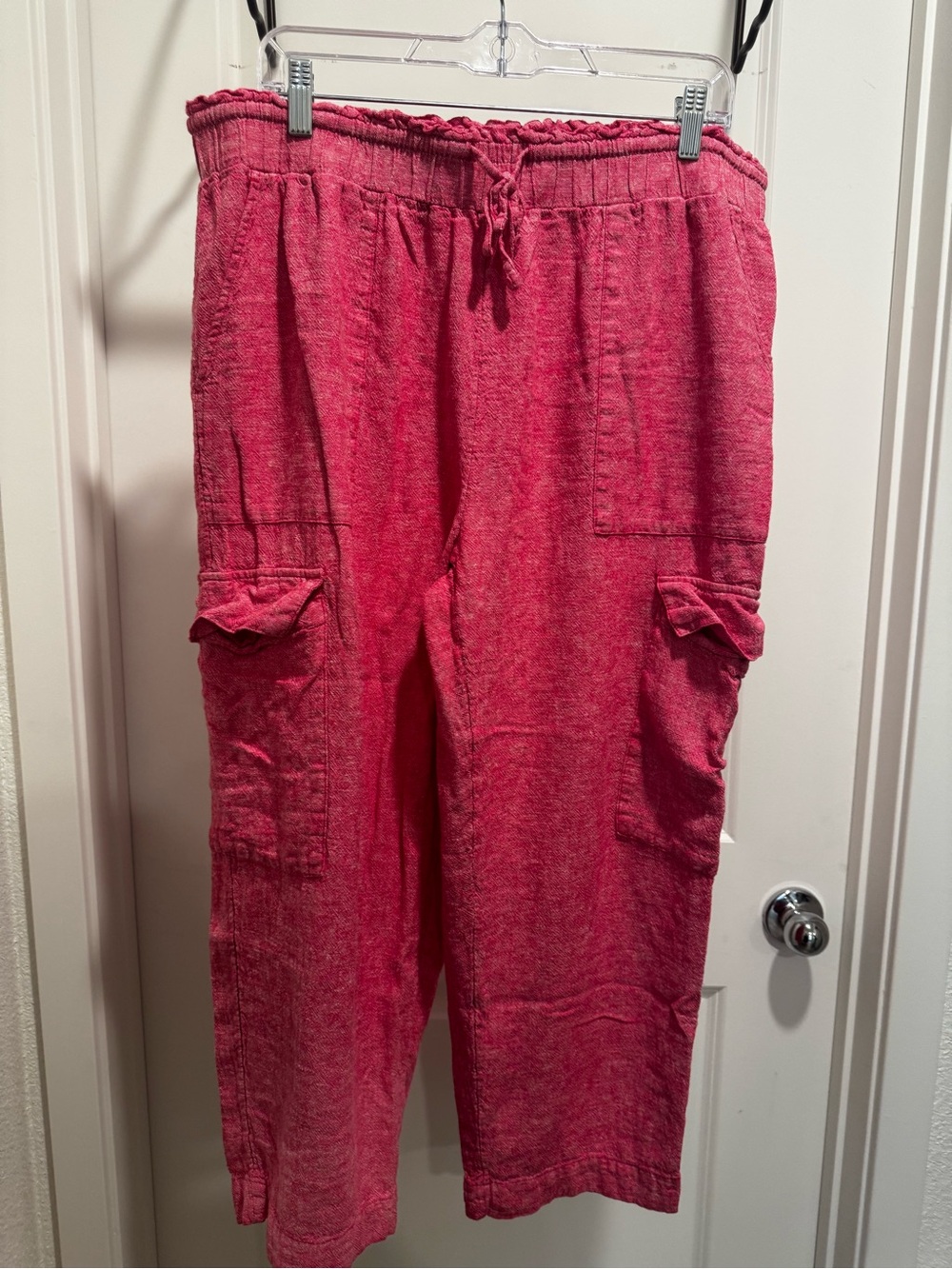 Time and Tru Linen Red/Pink Cargo Jogger Pants XL